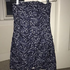 BB Dakota strapless blue patterned dress